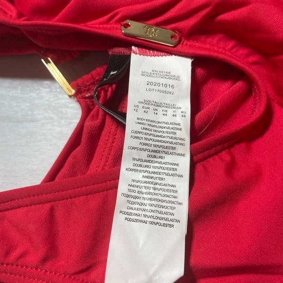 Ralph Lauren Women's Beach Club Solids Ring One Piece Swimsuit Red slimming - Picture 13 of 13